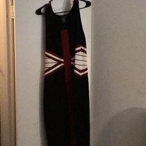 Black white and red dress